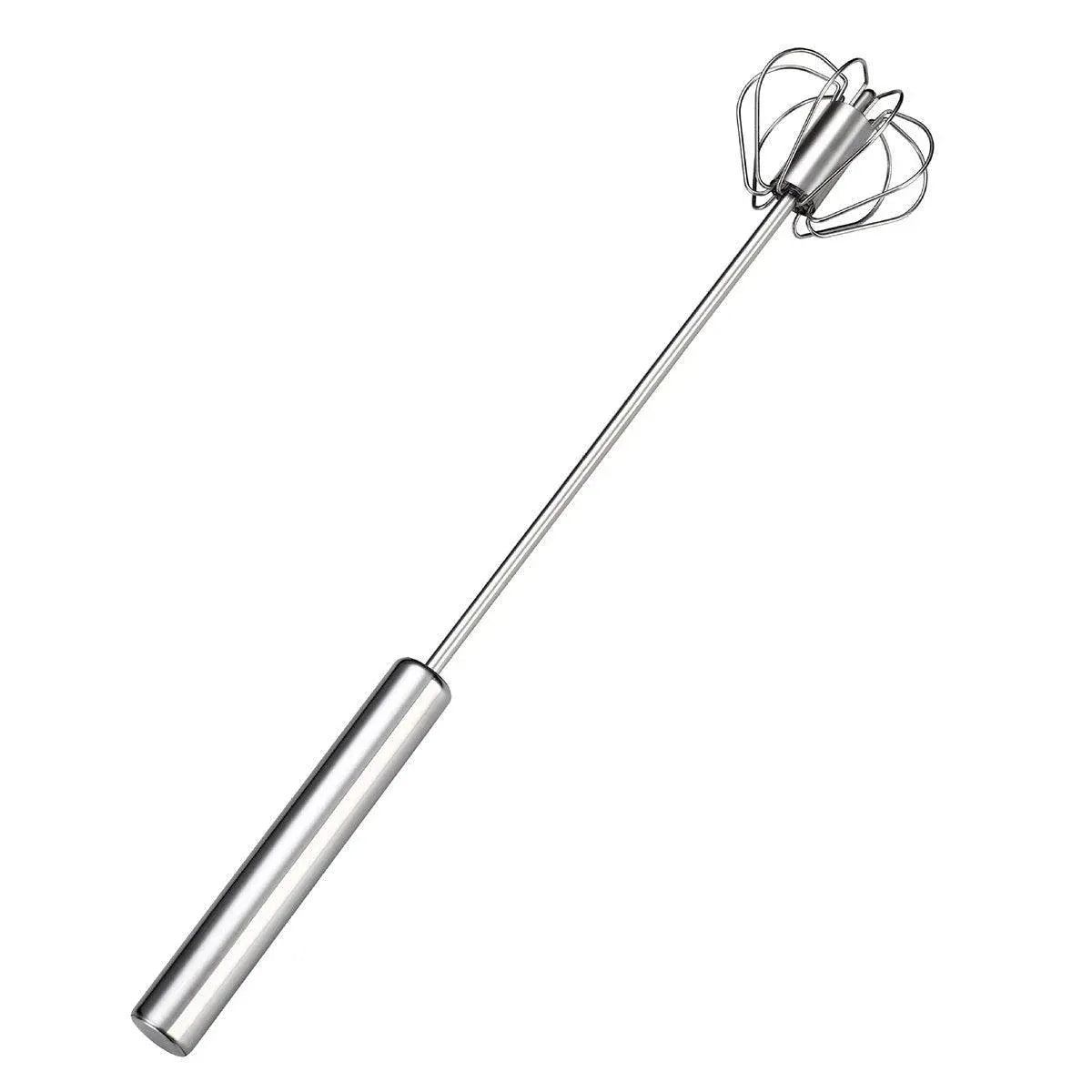 Stainless Steel Semi-Automatic Egg Beater Hand Pressed Kitchen Baking Tool - 10 Inch